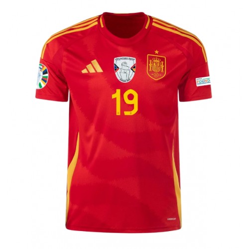 Echipament fotbal Spania Lamine Yamal #19 Tricou Acasa European 2024 maneca scurta Echipament fotbal Spania Lamine Yamal #19 Tricou Acasa European 2024 maneca scurta