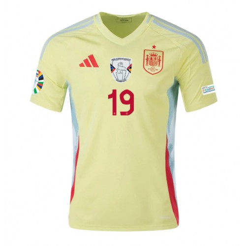 Echipament fotbal Spania Lamine Yamal #19 Tricou Deplasare European 2024 maneca scurta Echipament fotbal Spania Lamine Yamal #19 Tricou Deplasare European 2024 maneca scurta