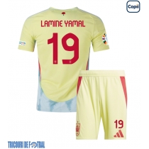 Echipament fotbal Spania Lamine Yamal #19 Tricou Deplasare European 2024 pentru copii maneca scurta (+ Pantaloni scurti)