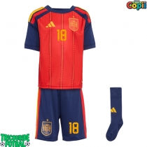 Echipament fotbal Spania Martin Zubimendi #18 Tricou Acasa Mondial 2026 pentru copii maneca scurta (+ Pantaloni scurti)