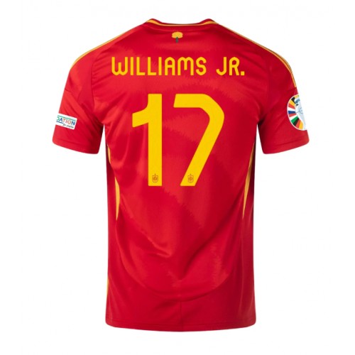 Echipament fotbal Spania Nico Williams #17 Tricou Acasa European 2024 maneca scurta Echipament fotbal Spania Nico Williams #17 Tricou Acasa European 2024 maneca scurta