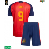 Echipament fotbal Spania Paez Gavi #9 Tricou Acasa Mondial 2026 pentru copii maneca scurta (+ Pantaloni scurti)