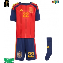 Echipament fotbal Spania Pau Cubarsi #22 Tricou Acasa Mondial 2026 pentru copii maneca scurta (+ Pantaloni scurti)