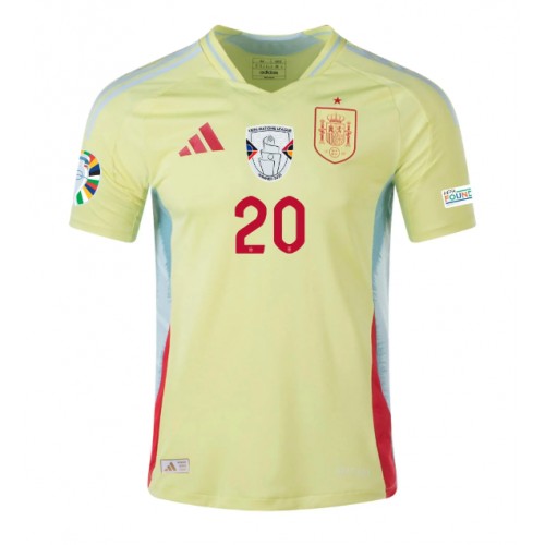 Echipament fotbal Spania Pedri Gonzalez #20 Tricou Deplasare European 2024 maneca scurta Echipament fotbal Spania Pedri Gonzalez #20 Tricou Deplasare European 2024 maneca scurta