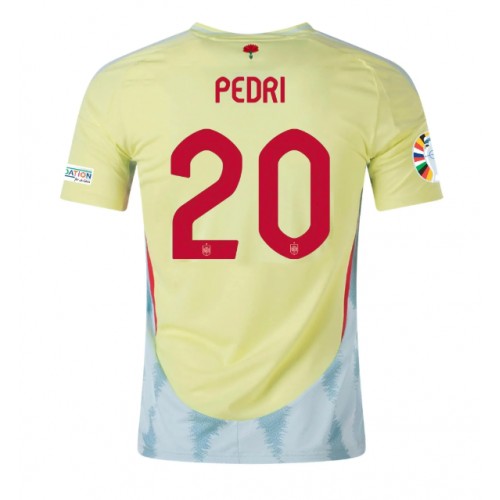 Echipament fotbal Spania Pedri Gonzalez #20 Tricou Deplasare European 2024 maneca scurta Echipament fotbal Spania Pedri Gonzalez #20 Tricou Deplasare European 2024 maneca scurta