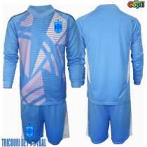 Echipament fotbal Spania Portar Tricou Acasa European 2024 pentru copii maneca lunga (+ Pantaloni scurti)