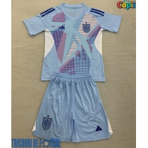 Echipament fotbal Spania Portar Tricou Acasa European 2024 pentru copii maneca scurta (+ Pantaloni scurti)