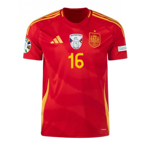 Echipament fotbal Spania Rodri Hernandez #16 Tricou Acasa European 2024 maneca scurta Echipament fotbal Spania Rodri Hernandez #16 Tricou Acasa European 2024 maneca scurta