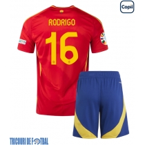 Echipament fotbal Spania Rodri Hernandez #16 Tricou Acasa European 2024 pentru copii maneca scurta (+ Pantaloni scurti)