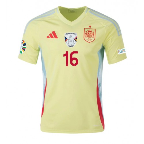 Echipament fotbal Spania Rodri Hernandez #16 Tricou Deplasare European 2024 maneca scurta Echipament fotbal Spania Rodri Hernandez #16 Tricou Deplasare European 2024 maneca scurta