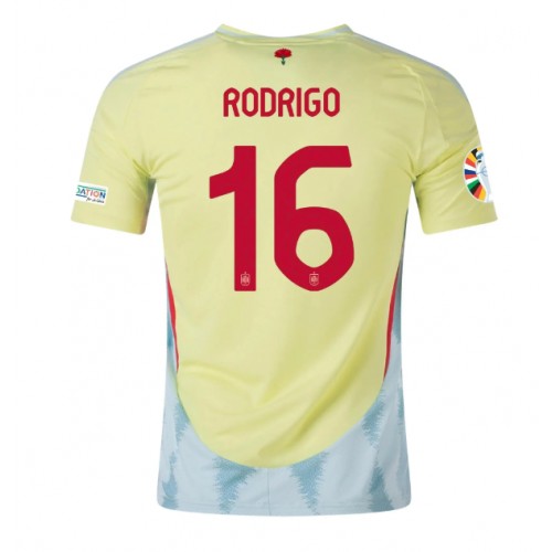 Echipament fotbal Spania Rodri Hernandez #16 Tricou Deplasare European 2024 maneca scurta Echipament fotbal Spania Rodri Hernandez #16 Tricou Deplasare European 2024 maneca scurta