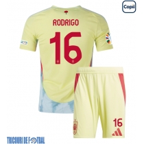 Echipament fotbal Spania Rodri Hernandez #16 Tricou Deplasare European 2024 pentru copii maneca scurta (+ Pantaloni scurti)