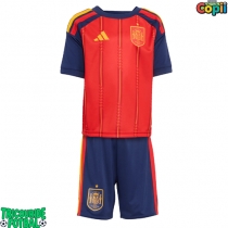 Echipament fotbal Spania Tricou Acasa Mondial 2026 pentru copii maneca scurta (+ Pantaloni scurti)