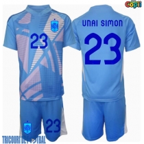 Echipament fotbal Spania Unai Simon #23 Portar Tricou Acasa European 2024 pentru copii maneca scurta (+ Pantaloni scurti)