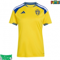 Echipament fotbal Suedia Tricou Acasa Mondial 2026 pentru femei maneca scurta