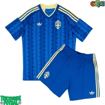 Echipament fotbal Suedia Tricou Deplasare Mondial 2026 pentru copii maneca scurta (+ Pantaloni scurti)
