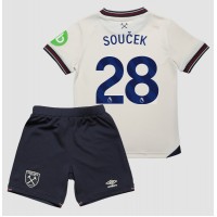 Echipament fotbal West Ham United Tomas Soucek #28 Tricou Deplasare 2025-26 pentru copii maneca scurta (+ Pantaloni scurti)