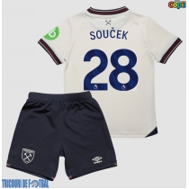 Echipament fotbal West Ham United Tomas Soucek #28 Tricou Deplasare 2025-26 pentru copii maneca scurta (+ Pantaloni scurti)
