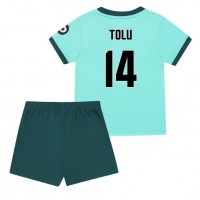 Echipament fotbal Wolves Tolu Arokodare #14 Tricou Deplasare 2025-26 pentru copii maneca scurta (+ Pantaloni scurti)