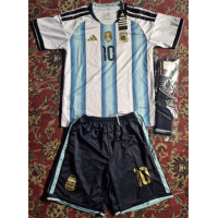 Echipament fotbal Argentina Lionel Messi #10 Tricou Acasa Mondial 2026 pentru copii maneca scurta (+ Pantaloni scurti)